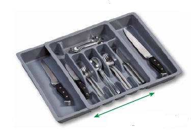 PORTA TALHERES 6 DIV.EXTENSIV.CINZA FIBR